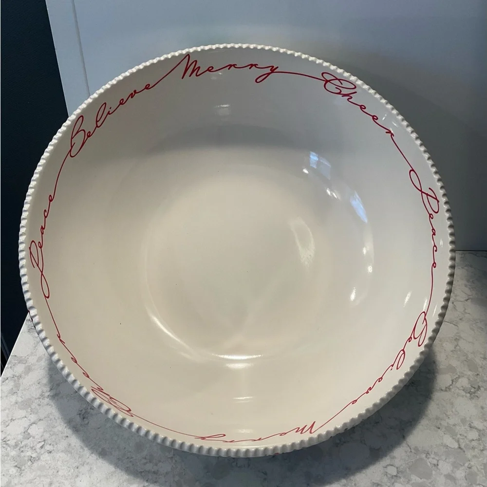 LARGE Better Homes And Gardens Winter Botanical Salad/Fruit Serving Bowl